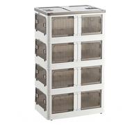 Well Home Caja de almacenamiento plegable multifuncional en color Blanco 3 Niveles, 140L por Nivel, 420 L en Total