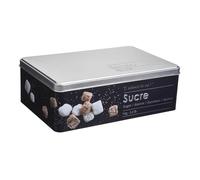 Well Home Caja para terrones de azúcar de metal en relieve Black Edition