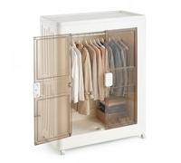 Well Home Cajas de almacenaje apilables con puerta frontal, Organizador modular plegable con ruedas, Modularidad eficiente, Multiespacios, Armario plegable con 1 Compartimento