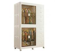 Well Home Cajas de almacenaje apilables con puerta frontal, Organizador modular plegable con ruedas, Modularidad eficiente, Multiespacios, Armario plegable con 1 Compartimentos y 4 Cajones