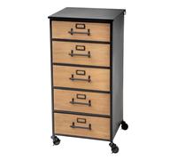 WELL HOME - Cajonera para almacenar archivos con una decoración retro de metal y madera