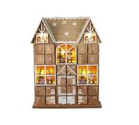 Well Home Calendario de Adviento LED de Madera Contrachapada con Juego de Cajas y Luces