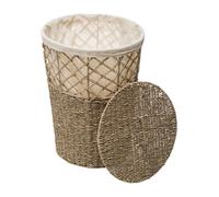 Well home - cesta de mimbre con tapa beige