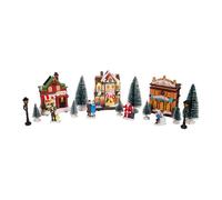 Well home conjunto de 14 piezas de escena de pueblo navideño con iluminación led