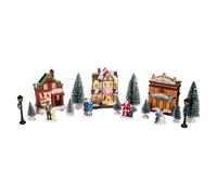 Well home conjunto de 14 piezas de escena de pueblo navideño con iluminación led