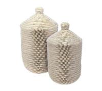 Well Home Conjunto de 2 cestos para la ropa con tapa Ø27cm + Ø33,5cm