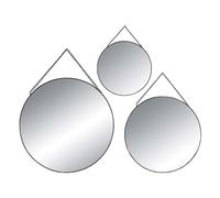 Well Home - Conjunto de 3 Espejos Redondos Decorativos de Metal Ø20Ø24Ø29cm