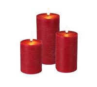 Well home conjunto de 3 velas led en diferentes tamaños en color rojo con temporizador 10 cm