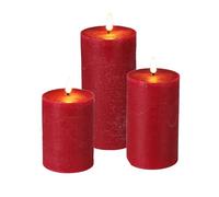 Well home conjunto de 3 velas led en diferentes tamaños en color rojo con temporizador 10 cm
