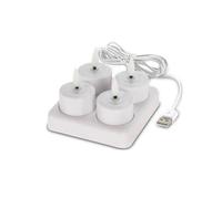 Well home conjunto de 4 velas led parpadeantes con base de carga - luces cálidas y acogedoras para el hogar