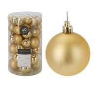 Well Home Conjunto de 60 Bolas de Navidad en Color Dorado en Varias Dimensiones y Acabados
