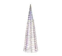 Well home cono decorativo navideño con 80 micro led de diseño retorcido color arco iris brillante 80cm