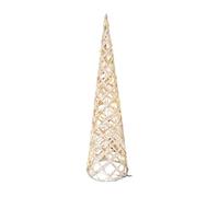 Well home cono navideño con 15 luces led 60x16x16cm gris