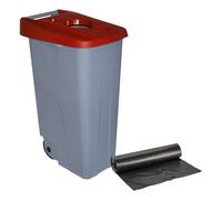 Well home contenedor abierto 110l rojo h.88cm+10 bolsas de basura 120l