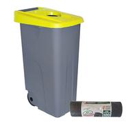 Well home contenedor abierto 85l.amarillo h.76cm+10 bolsas de basura 100l