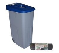 Well home contenedor abierto 85l azul h.76cm+10 bolsas de basura 100l