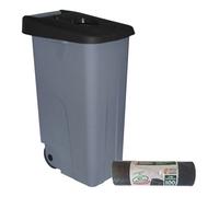 Well home contenedor abierto 85l negro h.76cm+10 bolsas de basura 100l