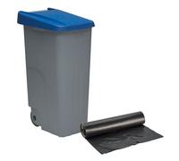 Well home contenedor cerrado 110l azul h.88cm+10 bolsas de basura 120l