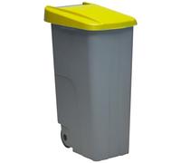 Well Home Contenedor Reciclo 110 litros Cerrado, Amarillo, 88x57x42 cm