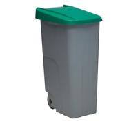 Well Home Contenedor Reciclo 110 litros Cerrado, Verde, 88x57x42 cm
