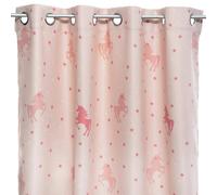 Well home - cortina opaca infantil "unicornio" rosa 140x250cm