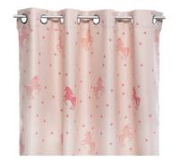 Well home - cortina opaca infantil "unicornio" rosa 140x250cm