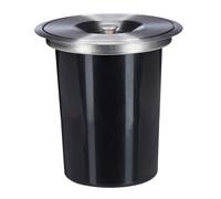 WELL HOME - Cubo de basura integrable en encimeras, con tapa en acero inoxidable de 5L Negro
