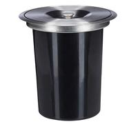 WELL HOME - Cubo de basura integrable en encimeras, con tapa en acero inoxidable de 8L Negro