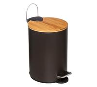 WELL HOME - Cubo Pedal 3 L con tapa Bambú Moderno negro