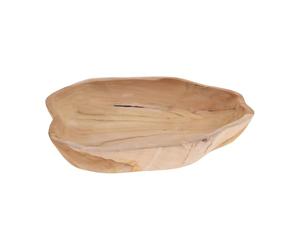 Well Home Cuenco de madera de raíz de teca 30x30x4cm