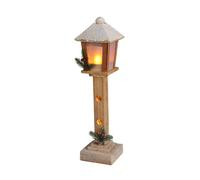 Well Home Decoración Navideña Farola de Madera con 21 Luces LED cálidas con Temporizador 12x12x52cm