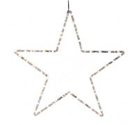 Well Home Decoración navideña: Luminosos para Pared o Ventana: Estrella LED Blanco cálido con Efecto Cascada con 130 MicroLED, 17 Funciones con Memoria, Temporizador 60x58 cm