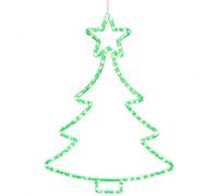 Well Home Decoración navideña: Luminosos para Pared o Ventana: Figura LED Árbol de Navidad Verde 40x57 cm con 120 Micro Leds con 8 Funciones de Luz y Temporizador 6/18h