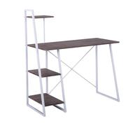Well Home Escritorio con Estanteria en Blanco Nogal