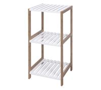 Well Home Estantería de baño con 3 estantes en MDF y Patas de bambú H.79cm