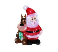 Well home figura luminosa de papá noel y reno con luces led y temporizador