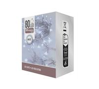 Well home guirnalda con 80 luces led blanco con cable transparente