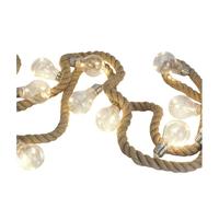 Well home guirnalda en cuerda de yute con 30 luces led de luz calida 18 cm