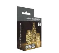 Well Home Guirnalda Silverwire con 20 Micro LED Blanco cálido con Temporizador