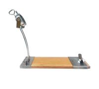 Well Home Jamonero IBERIA Luxe con cabezal giratorio, base de madera y acabados en acero inoxidable