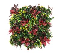 Well Home Jardín Vertical Artificial, Panel de Seto 100x100cm, para decoración Interior y Exterior En Colores Rojos y Verdes para decoración Natural