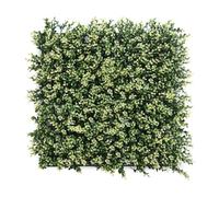 Well home jardín vertical artificial, panel de seto 100x100cm, para decoración interior y exterior - hojas verdes y blancas para decoración natural