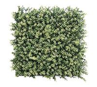 Well Home Jardín Vertical Artificial, Panel de Seto 100x100cm, para decoración Interior y Exterior - Hojas Verdes y Blancas para decoración Natural