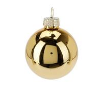 Well home juego de 12 bolas de navidad color dorado ø5cm - brillantes y mate