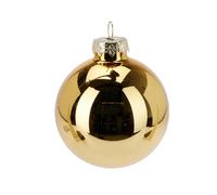 Well home juego de 12 bolas de navidad color dorado ø6cm - brillantes y mate