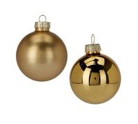 Well home juego de 16 bolas de navidad color dorado ø6cm - brillantes y mate 26 cm