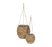 Well home - juego de 2 cestas maceteros de fibra natural ø17ø24cm