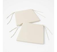 Well Home Juego de 2 Cojines para sillas Color Crudo con Lazos 40x40cm