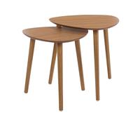 Well Home Juego de 2 mesas auxiliares con tablero de borde inclinado