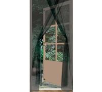 Well Home Juego de 2 mosquiteras para puerta negras de poliéster con cinta de velcro - Tamaño 75x220cm